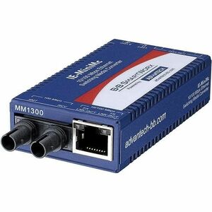 Advantech 10/100Mbps Miniature Media Converter - 1 x Network (RJ-45) - 1 x ST Ports - DuplexST Port - Multi-mode - 1310 nm Fiber - Fast Ethernet - 10/100Base-T, 100Base-FX - 4 km - Power Adapter - Compact, Wall Mountable