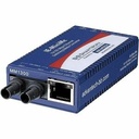 Advantech 10/100Mbps Miniature Media Converter - 1 x Network (RJ-45) - 1 x ST Ports - DuplexST Port - Multi-mode - 1310 nm Fiber - Fast Ethernet - 10/100Base-T, 100Base-FX - 4 km - Power Adapter - Compact, Wall Mountable