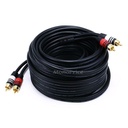 Monoprice 35ft Premium 2 RCA Plug/2 RCA Plug M/M 22AWG Cable - Black