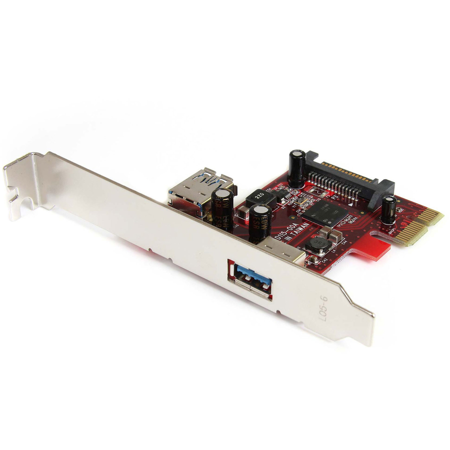 StarTech.com 2 port PCI Express SuperSpeed USB 3.0 Card with UASP Support - 5Gbps - 1 Internal 1 External - Add one internal and one external SuperSpeed USB 3.0 to your PC - 2 port PCI Express SuperSpeed USB 3.0 Card with UASP Support - 1 Internal 1 External - Dual Port PCIe USB 3.0 Adapter - PCI Express USB 3.0 Controller