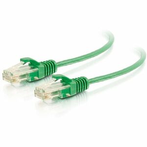 C2G 1.5ft (0.46m) Cat6 Snagless Unshielded (UTP) Slim Ethernet Network Patch Cable - Green