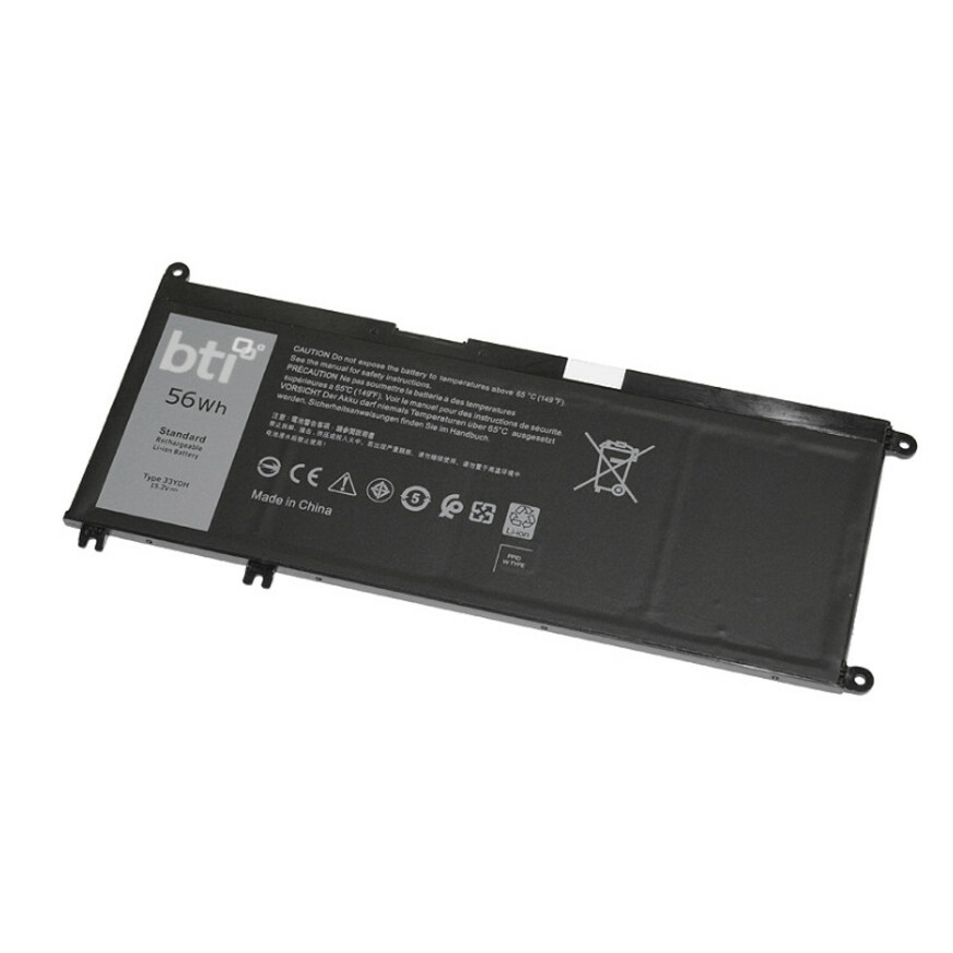 BTI 33YDH-BTI 15.2V 56WHR LI-ION BATTERY 033YDH, 7FHHV, 0PVHT1, 99NF2, 33YDH, PVHT1, 451-BCDM INSPIRON 17 7778, 17 7779, 7570, 7577, 7586, 7773, 7778, 7779, 7786, LATITUDE 3310, 3380, 3400, 3480, 3490, 3500, 3580, 3590, VOSTRO 7570, VOSTRO 7580