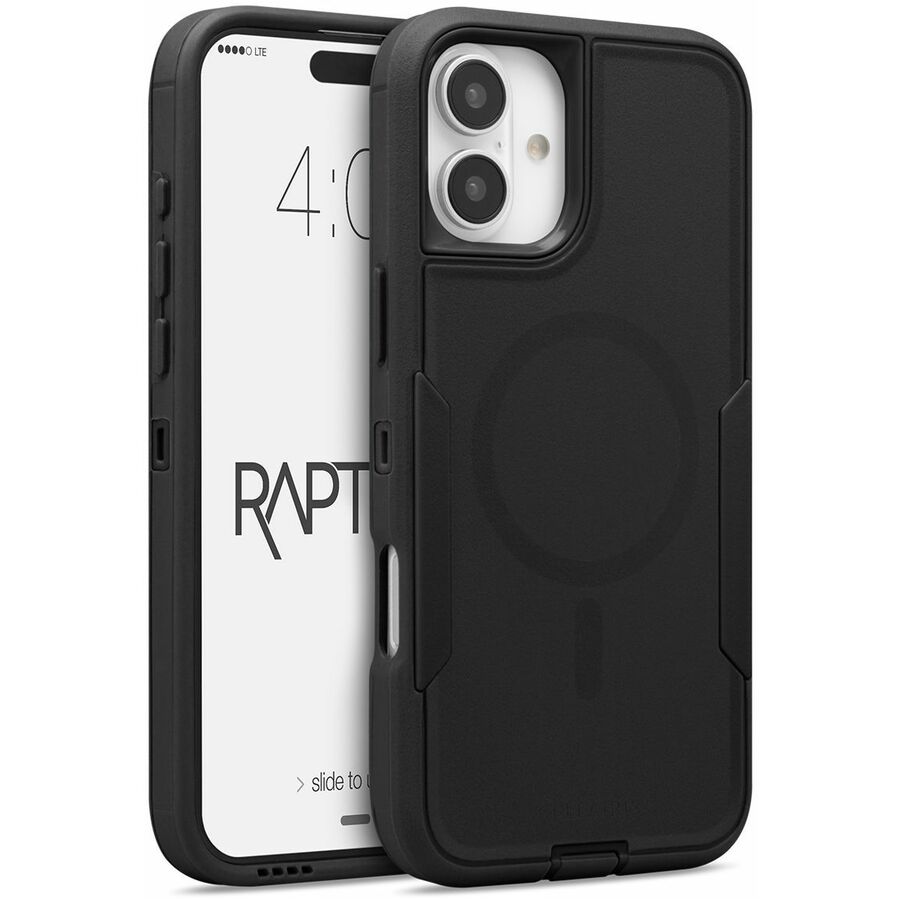 Cellairis Rapture Rugged Smartphone Case - For Apple iPhone 16 Plus Smartphone - Black - Bump Resistant, Drop Resistant, Shock Absorbing, Shock Resistant, Dust Resistant, Impact Resistant, Dirt Resistant - Polycarbonate - Wireless Charging Compatible - Rugged
