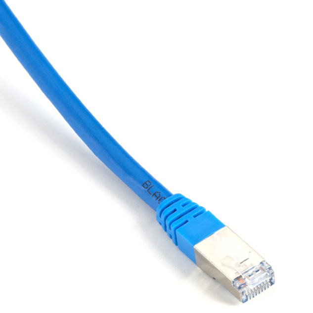 Black Box SlimLine Cat.6 (F/UTP) Patch Network Cable - 7 ft Category 6 Network Cable for Network Device - First End: 1 x RJ-45 Network - Male - Second End: 1 x RJ-45 Network - Male - 1 Gbit/s - Patch Cable - Shielding - Gold Plated Contact - CMP - 24 AWG - Blue - TAA Compliant