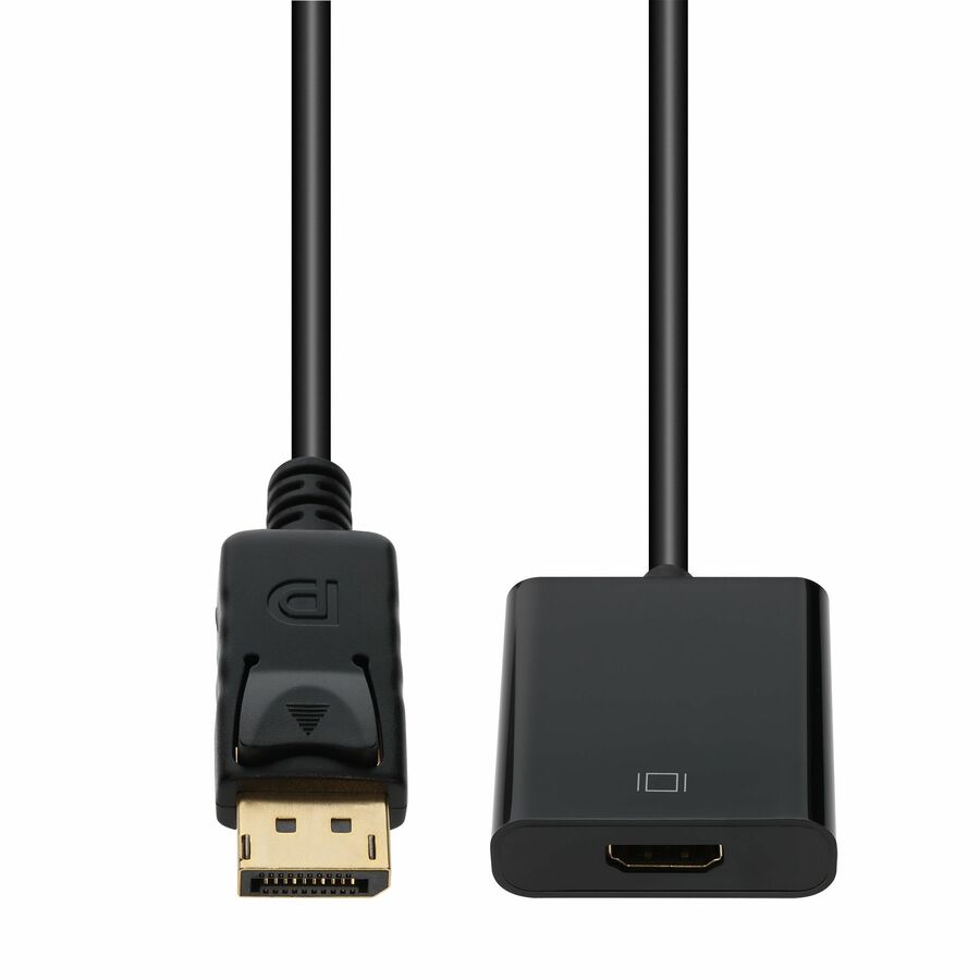 AddOn 8in DisplayPort (Male) to HDMI (Female) Black Adapter Cable, 4K 30Hz