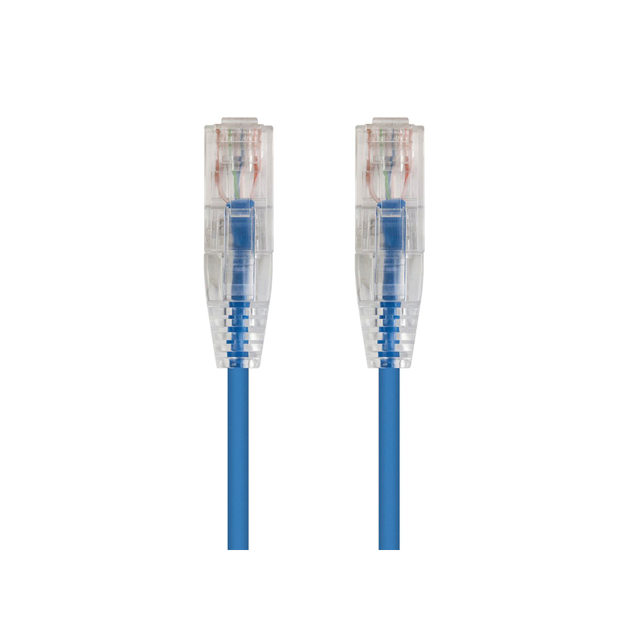 Monoprice SlimRun Cat6 28AWG UTP Ethernet Network Cable, 14ft Blue