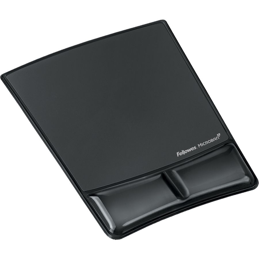 Fellowes® MICROBAN® Gel Mouse Pad Wrist Support - Black (9182301)