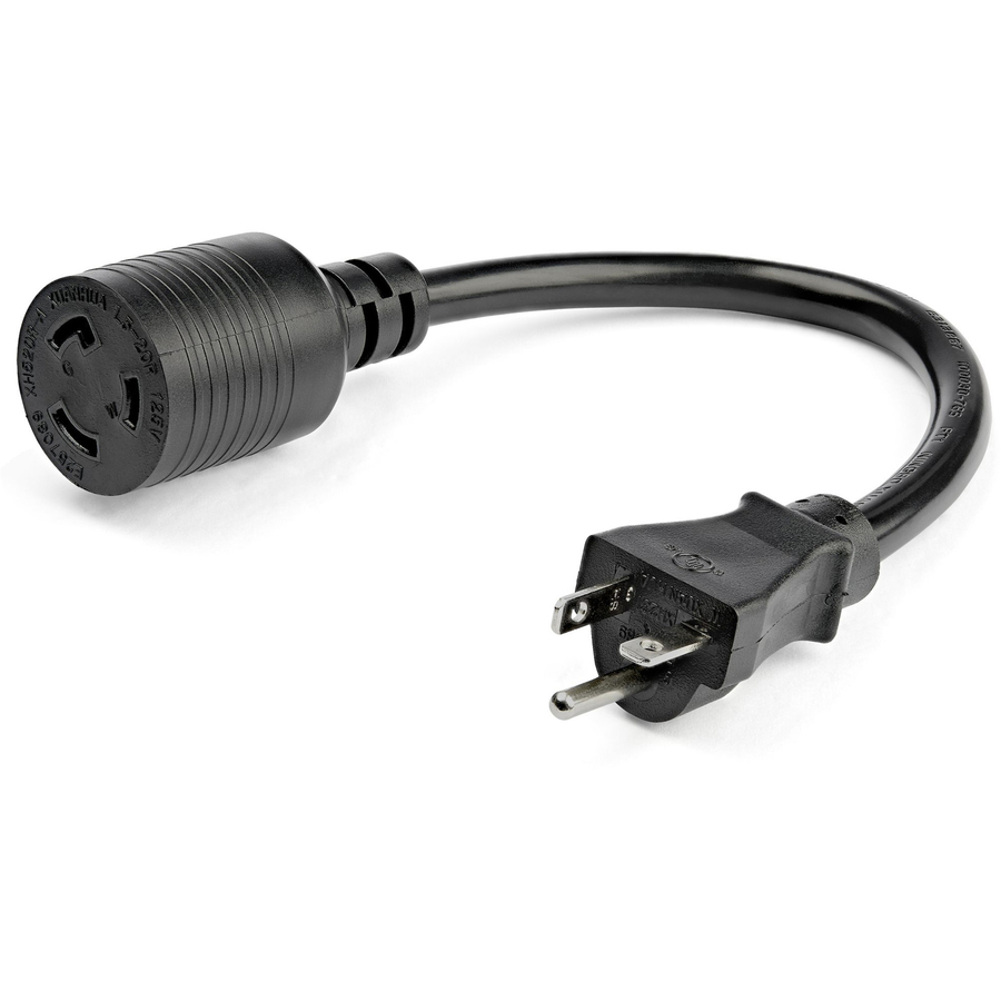 StarTech 3ft (1m) Heavy Duty Extension Cord, NEMA L5-20R to NEMA 5-20P Black Extension Cord, 13A 125V, 12AWG, Heavy Gauge Power Cable