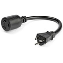 StarTech 3ft (1m) Heavy Duty Extension Cord, NEMA L5-20R to NEMA 5-20P Black Extension Cord, 13A 125V, 12AWG, Heavy Gauge Power Cable