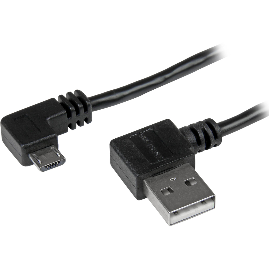 StarTech 2m 6 ft Micro-USB Cable with Right-Angled Connectors - M/M - USB A to Micro B Cable