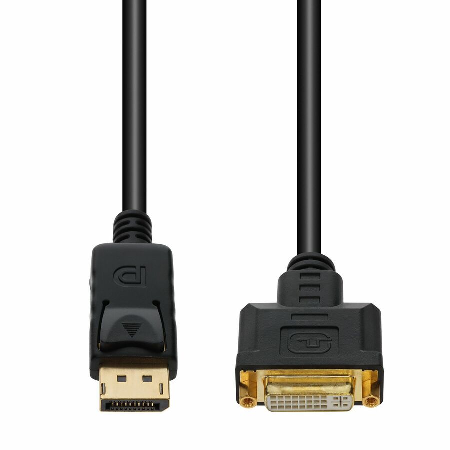 AddOn 8in DisplayPort (Male) to DVI-I Dual-Link-29 pin (Female) Black Adapter Cable, 1080P 60Hz