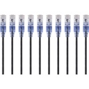 Monoprice 10-Pack, SlimRun Cat6A Ethernet Network Patch Cable, 3ft Black