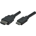 Manhattan High Speed HDMI Cable, Mini HDMI Male/HDMI Male, 6', Black