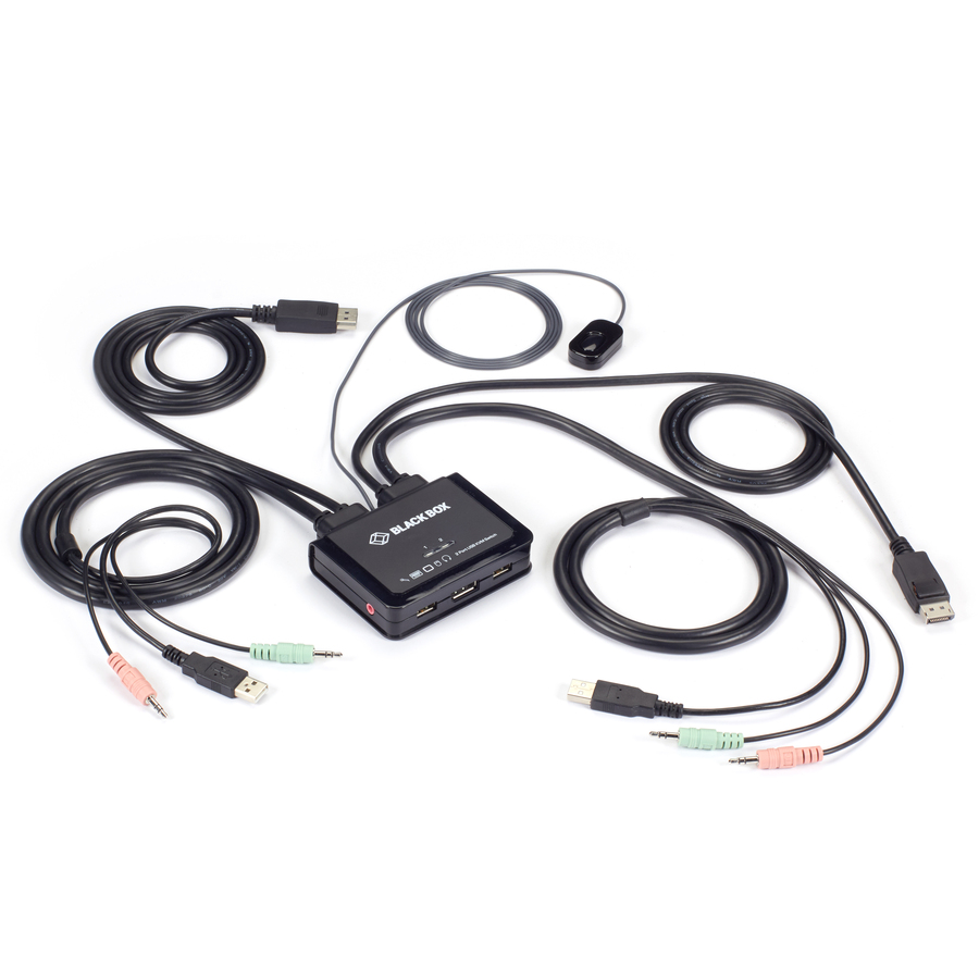 Black Box 2-Port 4K60 DisplayPort Cable KVM Switch - 2 Computer(s) - 1 Local User(s) - 3840 x 2160 - 2 x USB - 1 x DisplayPort - Desktop