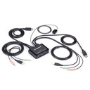 Black Box 2-Port 4K60 DisplayPort Cable KVM Switch - 2 Computer(s) - 1 Local User(s) - 3840 x 2160 - 2 x USB - 1 x DisplayPort - Desktop