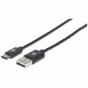 USB-C to USB-A Cable, 2m, Male to Male, 480 Mbps (USB 2.0), Hi-Speed USB, Black, Lifetime Warranty, Equivalent to USB2AC2M