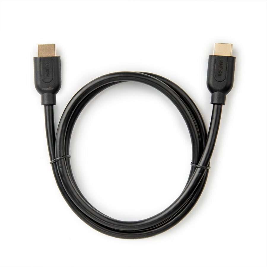 Rocstor Premium 3 ft 4K High Speed HDMI to HDMI M/M Cable - Ultra HD HDMI 2.0 Supports 4k x 2k at 60Hz with resolutions up to 3840x2160p and 18Gbps Bandwidth - HDMI 2.0 to HDMI 2.0 Male/Male - HDMI 2.0 for HDTV, DVD Player, Stereo Receiver, Digital Signage Projector, Gaming Console, Audio/Video Device, TV, Digital Video Recorder - 3 ft (1m) - 1 Retail Pack - 1 x HDMI Male - 1 x HDMI Male - Gold Plated Connectors - Shielding - Black - HDMI CABLE ULTRA HD 4Kx2K