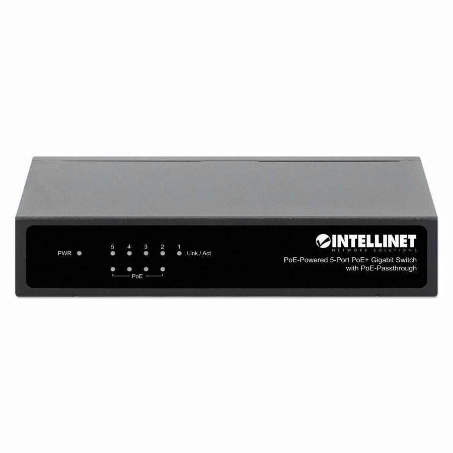 5-Port Gigabit Switch with PoE Passthrough, 4 x PSE PoE ports, 1 x PD PoE port, IEEE 802.3at/af Power-over-Ethernet (PoE+/PoE), IEEE 802.3az Energy Efficient Ethernet, Desktop