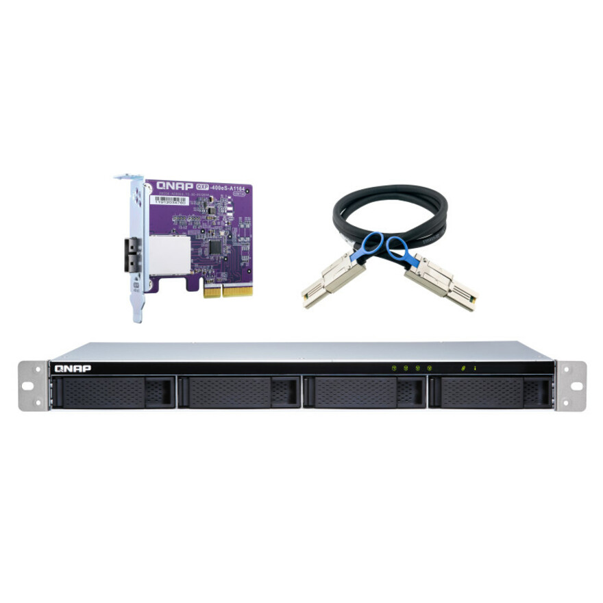 QNAP TL-R400S Drive Enclosure SATA/600 - Mini-SAS Host Interface - 1U Rack-mountable