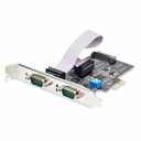 StarTech 2-Port Serial PCIe Card, Dual-Port RS232/RS422/RS485 Card, 16C1050 UART, ESD Protection, Windows/Linux, TAA-Compliant