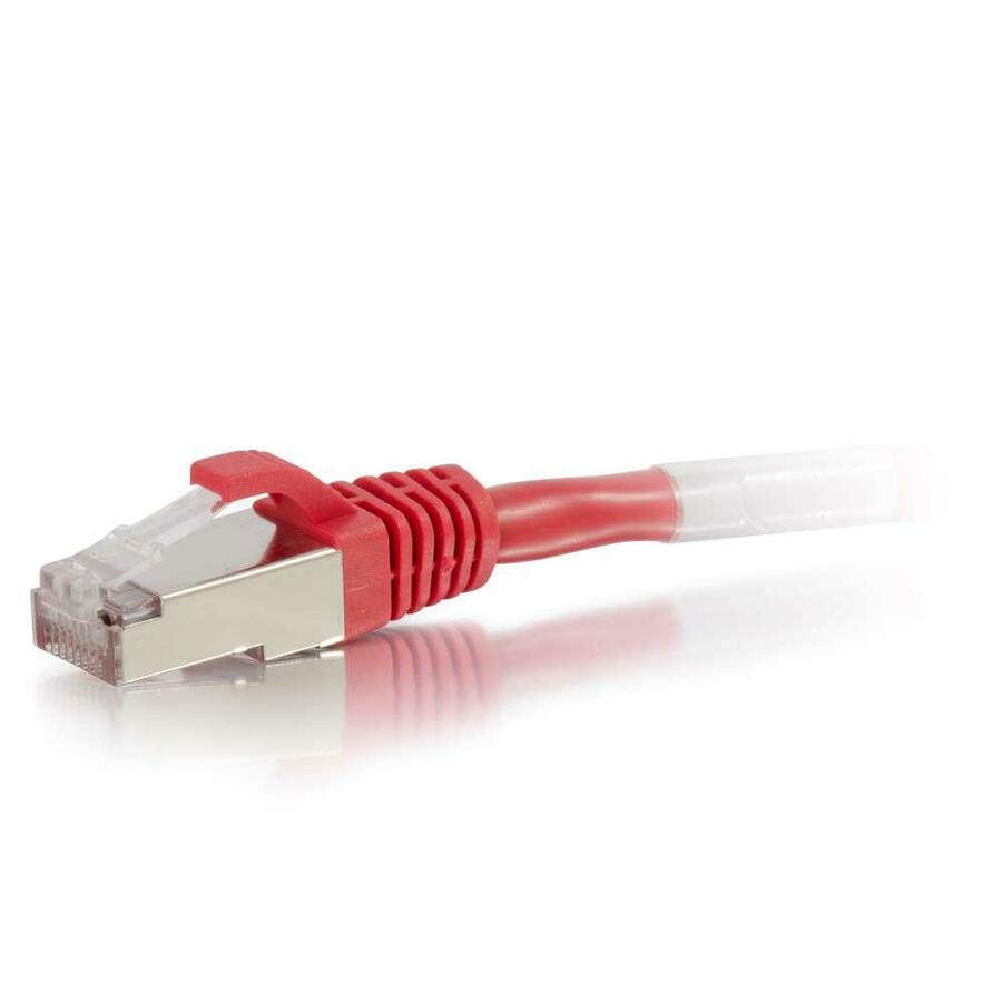 C2G-14ft Cat6 Snagless Shielded (STP) Network Patch Cable - Red