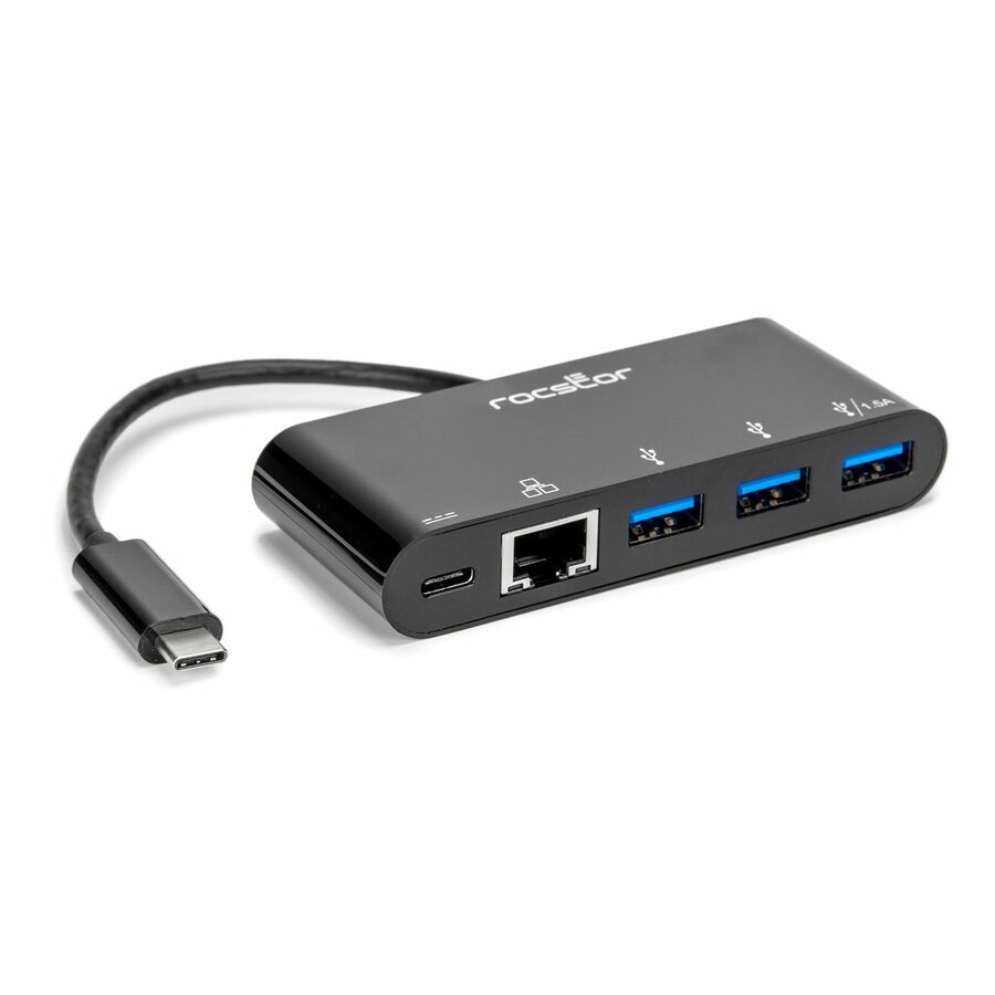 Rocstor USB-C to 3-Port USB-A, USB-C & RJ45 Multiport Adapter - USB 3.0 Hub