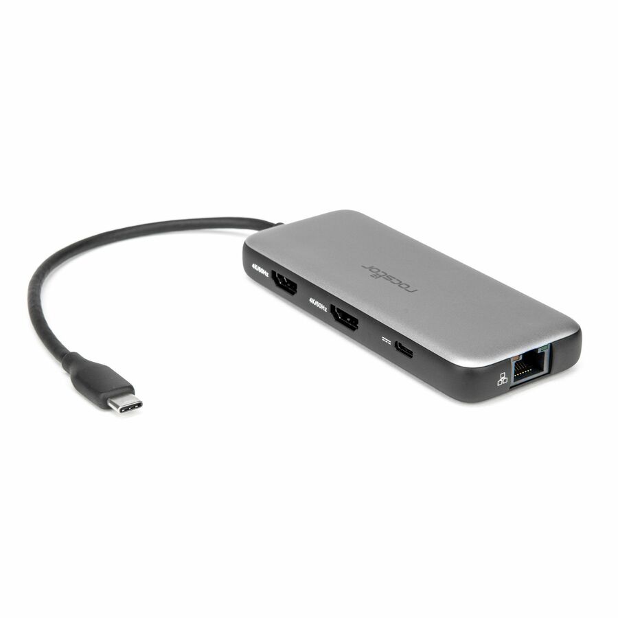 Rocstor Premium USB-C 8-in-1 Dual HDMI Display Portable Dock Multiport Adapter