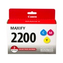 Canon PGI-2200 CMY Original Inkjet Ink Cartridge - Yellow, Cyan, Magenta - 3 Pack