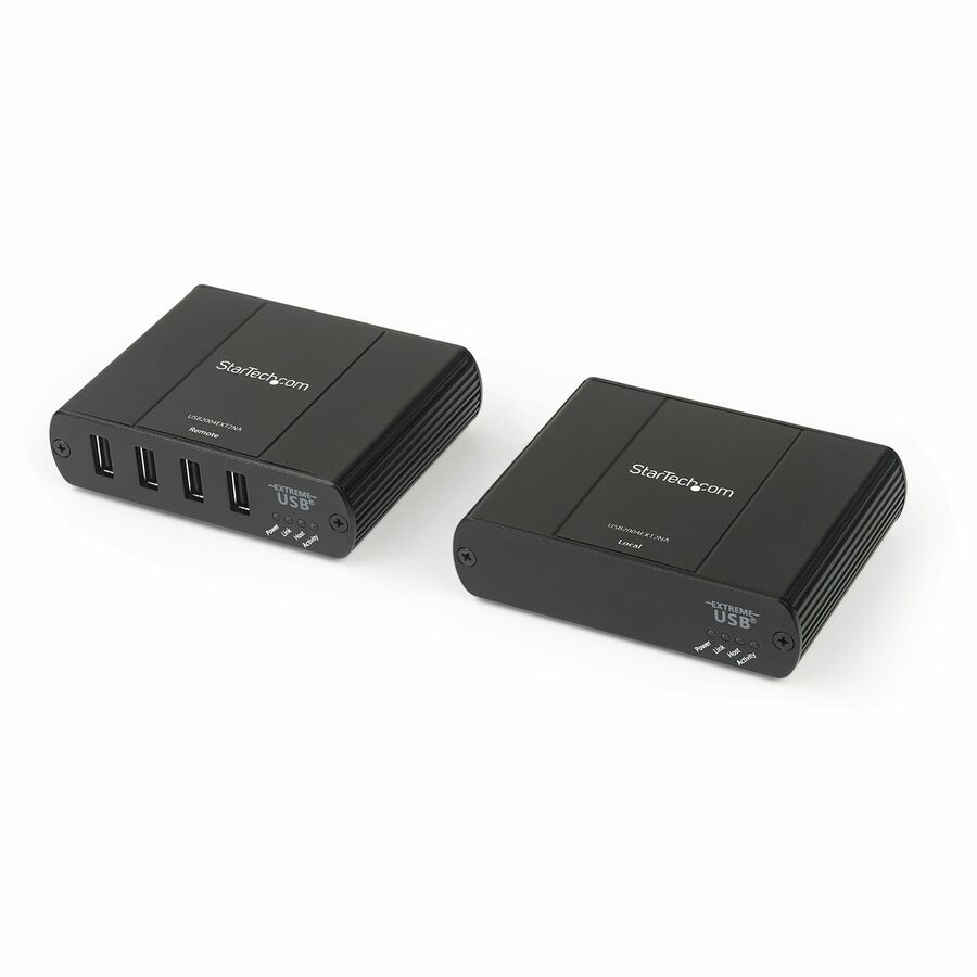 StarTech 4 Port USB 2.0 Extender Hub over Cat5e or Cat6 Ethernet Cable - 330ft/100m Metal USB 2.0 Extender Kit - ESD, Powered, 480mbps