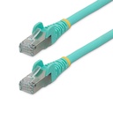 StarTech 15ft CAT6a Ethernet Cable, Aqua Low Smoke Zero Halogen (LSZH) 10 GbE 100W PoE S/FTP Snagless RJ-45 Network Patch Cord