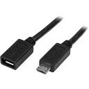 StarTech 0.5m 20in Micro-USB Extension Cable - M/F - Micro USB Male to Micro USB Female Cable