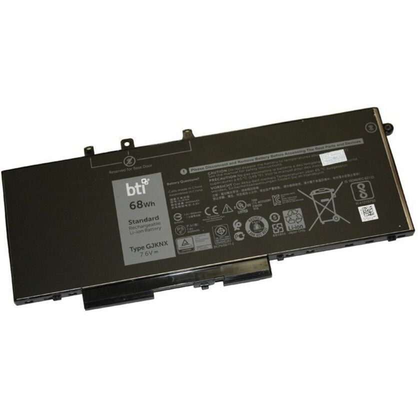 BTI 451-BBZG-BTI 7.6V 68WHR LI-ION BATTERY 0DY9NT, 451-BBZG, FPT1C, 0GD1JP, 451-BZT, GD1JP, 5YHR4, 451-BBXV, DY9NT, KCM82 LATITUDE 15 5580, 15 5590, 15 5591, 5280, 5290, 5480, 5490, 5491, 5495, 5580, 5590, 5591, PRECISION 3520, 3530