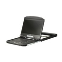 ATEN 1U Ultra Short Depth Single Rail WideScreen LCD Console (USB / HDMI)-TAA Compliant