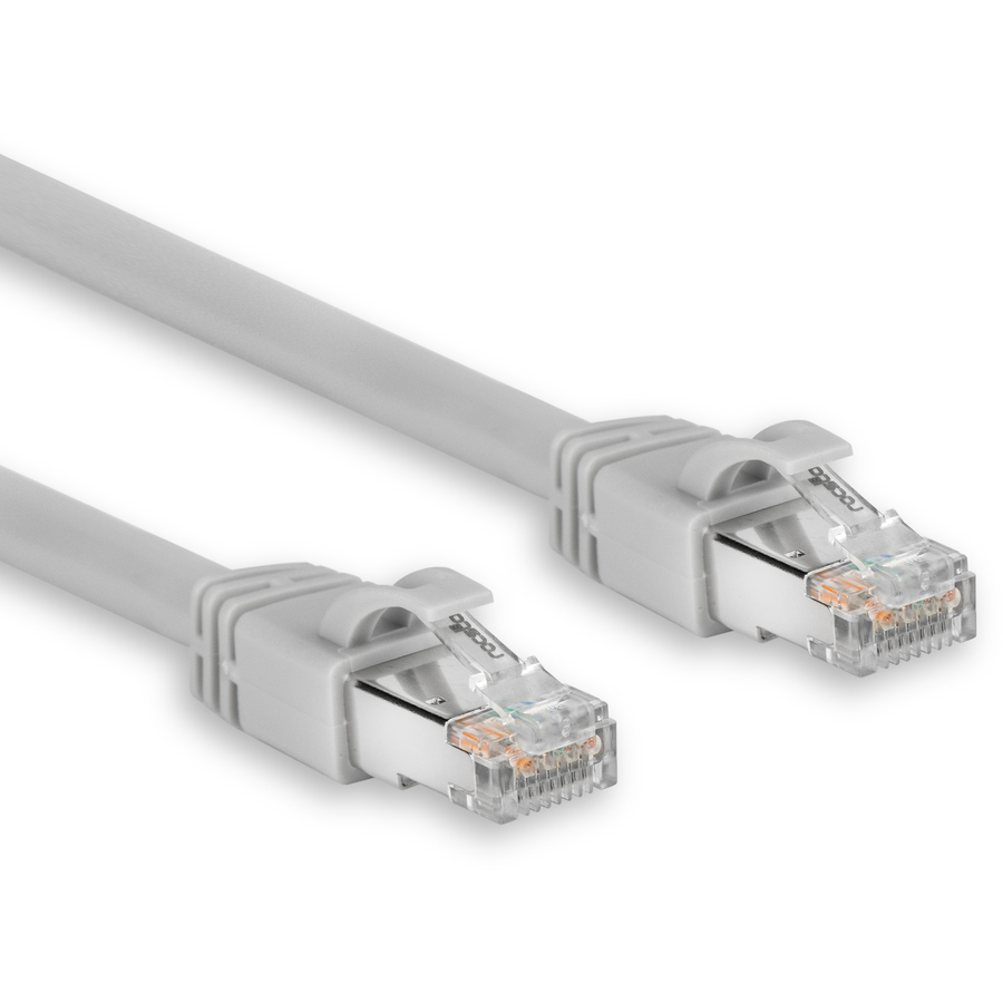 Rocstor Cat.6a Patch Network Cable - 50 ft Category 6a Network Cable for Network Device, PoE-enabled Device, VoIP Device, Switch, Surveillance Camera, Server, Router, Patch Panel, Modem, Hub - First End: 1 x RJ-45 Network - Male - Second End: 1 x RJ-45 Network - Male - 10 Gbit/s - Patch Cable - Shielding - Silver, Gold Plated Contact - CM - 24 AWG - Gray