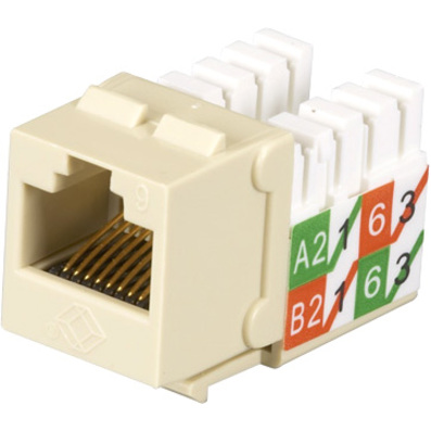 Black Box Ivory Unshielded CAT6 Keystone Jack, 110 Punchdown, TAA