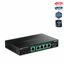 TRENDnet 5-Port Gigabit PoE++ Powered Managed Switch with PoE Passthrough, TPE-B541, 1 x Gigabit PoE++ Input, 4 x Gigabit PoE+ Output, 60W PoE Budget, NDAA TAA Compliant, Lifetime Protection - 5 Ports - Manageable - Gigabit Ethernet - 10/100/1000Base-T - TAA Compliant - 2 Layer Supported - 60 W PoE Budget - Twisted Pair - PoE Ports - Wall Mountable, Compact - Lifetime Limited Warranty