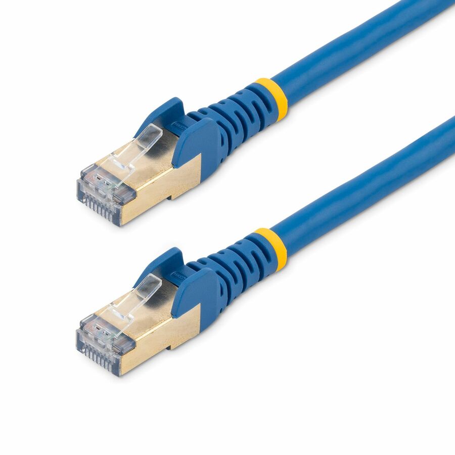 StarTech 14ft CAT6a Ethernet Cable - 10 Gigabit Category 6a Shielded Snagless 100W PoE Patch Cord - 10GbE Blue UL Certified Wiring/TIA