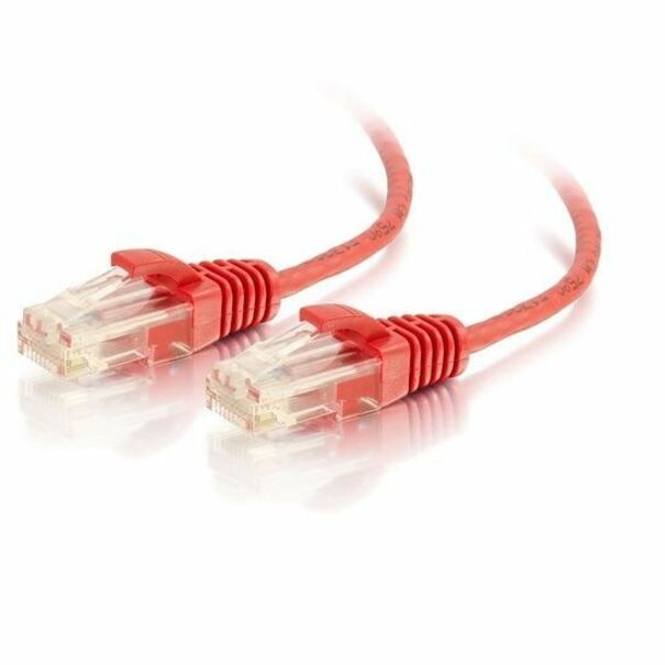 C2G 6ft (1.8m) Cat6 Snagless Unshielded (UTP) Slim Ethernet Network Patch Cable - Red