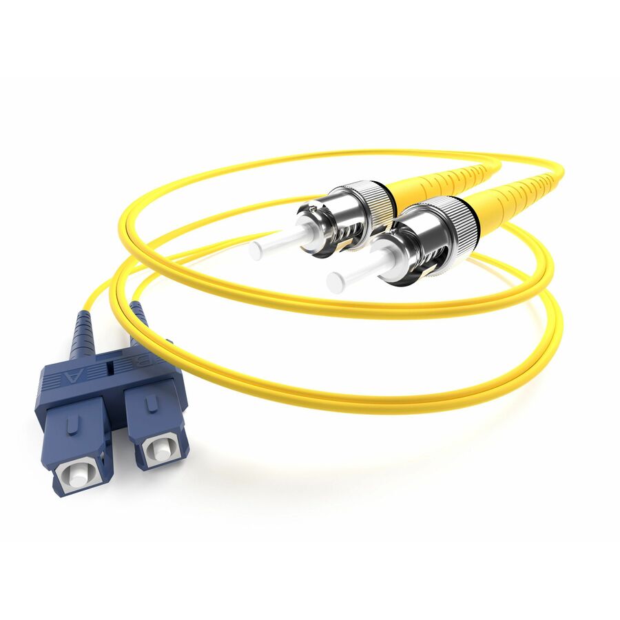 Unirise Fiber Optic Duplex Patch Network Cable - 16.40 ft Fiber Optic Network Cable for Network Device - First End: 2 x SC Network - Male - Second End: 2 x ST Network - Male - Patch Cable - Yellow