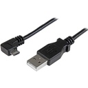 StarTech 0.5 m Right Angle Micro USB Cable - Charge and Sync Cable - USB to Micro USB - 24 AWG