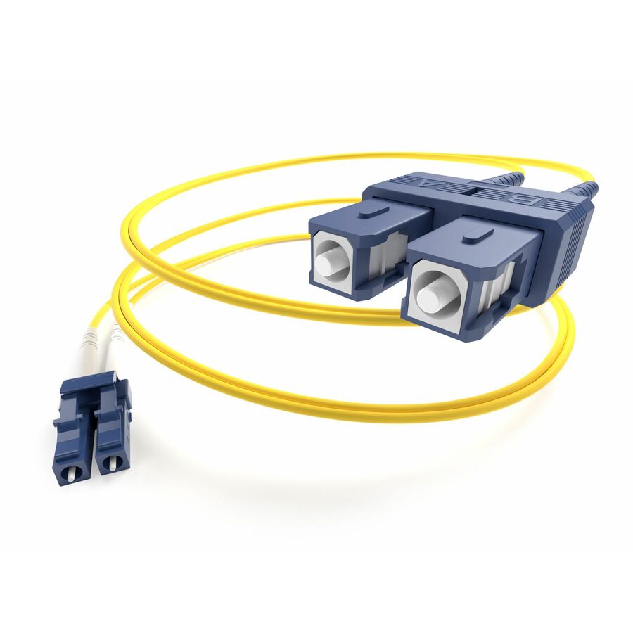 Unirise Fiber Optic Duplex Patch Network Cable - 9.84 ft Fiber Optic Network Cable for Network Device - First End: 2 x LC Network - Male - Second End: 2 x SC Network - Male - Patch Cable - Yellow