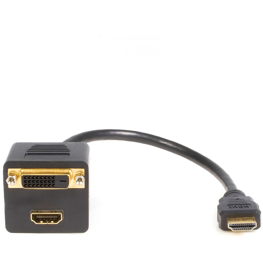 StarTech 1ft HDMI Splitter Cable, HDMI Male to DVI-D Female Adapter, Full HD 1920x1200p 60Hz, HDMI Male to DVI Female Splitter
