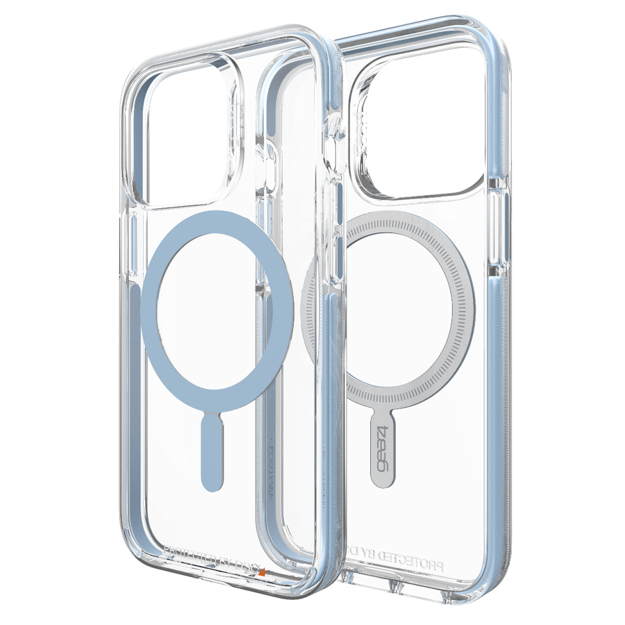 gear4 Santa Cruz Snap Smartphone Case - For Apple iPhone 13 Pro Smartphone - Light Blue, Transparent, Blue - Impact Resistant, Shock Resistant, Bacterial Resistant, Odor Resistant, Drop Resistant - D3O Bio, Recycled Plastic