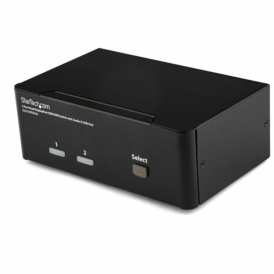 StarTech 2 Port Dual DisplayPort USB KVM Switch with Audio, TAA
