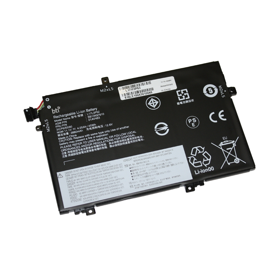 BTI L17M3P53-BTI 11.1V 45WHR LI-ION BATTERY 01AV463, L17C3P52, SB10K97610, 01AV464, L17L3P52, SB10K97611, 01AV465, L17M3P53, SB10K97612, 01AV466, L17M3P54, SB10K97613 THINKPAD L14, THINKPAD L15, THINKPAD L480, THINKPAD L490, THINKPAD L580, THINKPAD L590