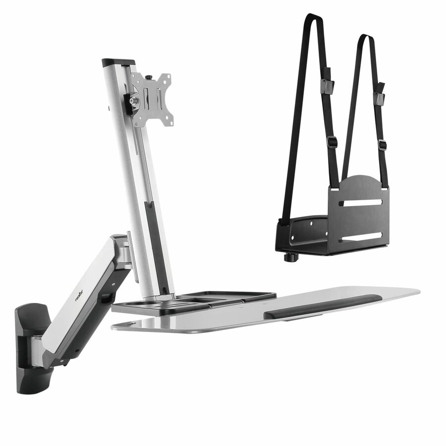 Rocstor Wall Mount for Monitor, Handheld Scanner, Display - Silver