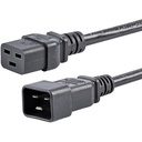 StarTech 6ft (1.8m) Heavy Duty Extension Cord, IEC C19 to IEC C20 Black Extension Cord, 15A 250V, 14AWG, Heavy Gauge Power Cable