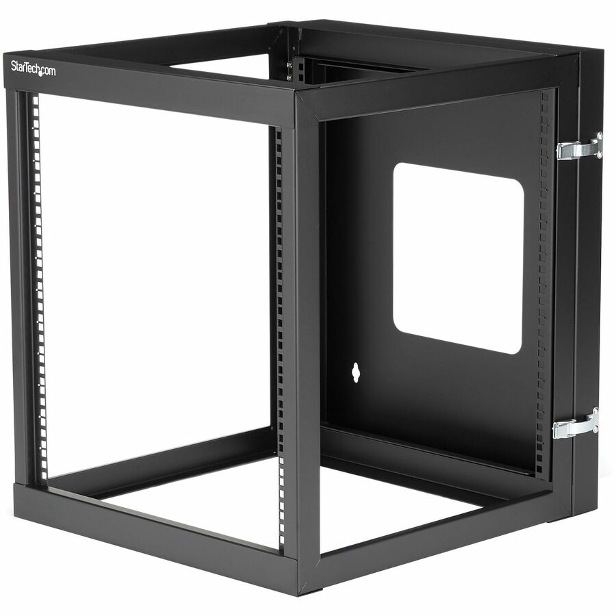 StarTech 4-Post 12U Hinged Wall-Mount Network Rack, 19" Open Frame Server Rack, Wall Mount Data Rack for IT Computer Equipment