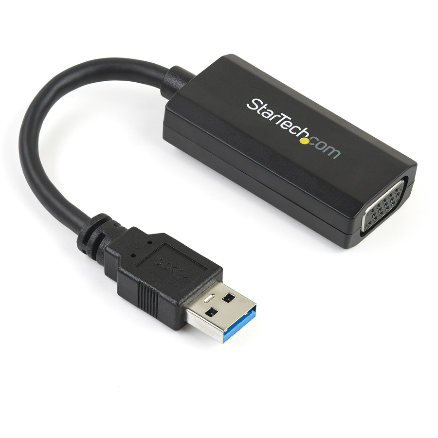StarTech.com USB 3.0 to VGA Video Adapter with On-board Driver Installation - 1920x1200 - Add a secondary VGA display to your USB 3.0 enabled PC, and install the drivers without a CD or Internet connection - USB video card - USB 3.0 video adapter - On-board drivers for hassle-free installation - USB 3.0 external multi-monitor VGA adapter