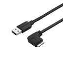 StarTech 0.5m 20in Slim Micro USB 3.0 (5Gbps) Cable - M/M - USB 3.0 A to Right-Angle Micro USB - USB 3.2 Gen 1